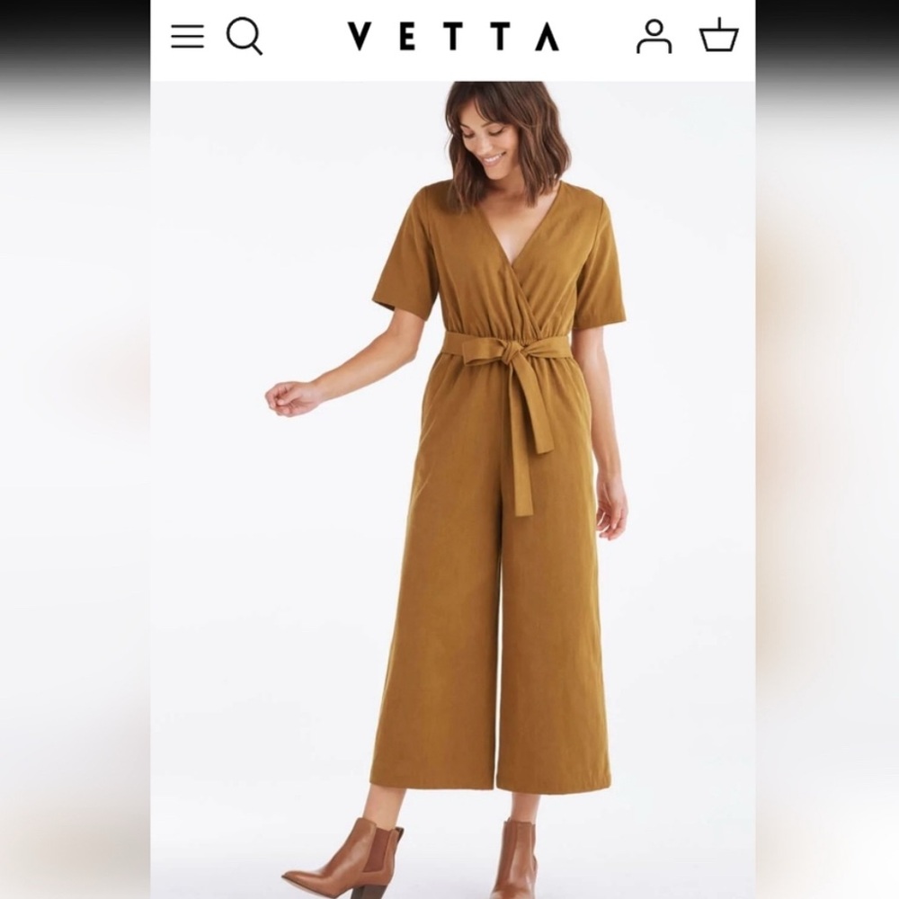 Vetta The Wrap Jumpsuit Gold Canvas Capsule Wardrobe Small
